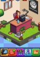 A character in PewDiePie's Tuber Simulator working at a desk with plants and a pet cat nearby. Fun pixel art design!