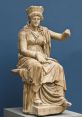 Ancient statue of Rhea, seated and adorned, showcasing classic Greek artistry and cultural significance.