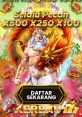 Colorful game promotion featuring a powerful deity with a dragon, promising big rewards. Join Kerbau77 now for exciting prizes!