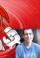 Knuckles from Sonic series alongside Michael McGaharn, capturing the spirit of the character with a bold background.