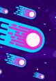 Colorful comets streak through a dark purple space background, embodying the imaginative style of Kurzgesagt animations.