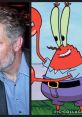 Bob Joles voicing Mr. Krabs, the iconic money-loving crab from SpongeBob SquarePants, alongside his character design.