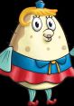 Mrs. Puff, the beloved animated character, wearing a blue and red dress with a cheerful expression, from SpongeBob SquarePants.