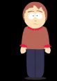 Sharon Marsh from South Park, depicted with a worried expression, wearing a brown sweater with red trim and blue pants.