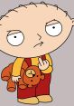 Stewie Griffin glaring with a teddy bear, showcasing his iconic mischievous attitude and unique personality traits.