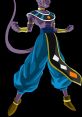 Beerus from Dragon Ball Z, powerfully posed with his signature purple skin and blue attire, showcasing his godly presence.