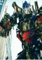 Optimus Prime towering in an urban setting, showcasing his iconic blue and red design, embodying leadership in action.