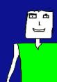 Drawing of a quirky cartoon character with a green shirt, reminiscent of Microsoft Sam's playful style.