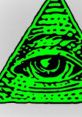 Vibrant green pyramid with an eye symbol, representing themes of mystery and intrigue often associated with DAMIAN ULTIMATE 3.