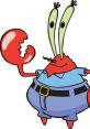 Mr. Krabs, the money-loving crab from SpongeBob SquarePants, wearing a blue shirt and holding his claw confidently.