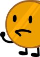 Coiny, the round orange character from BFB and TPOT, displays a thoughtful expression with a raised hand.