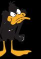 Daffy Duck, iconic character from Bugs Bunny Builders, strikes a comical pose with an expressive, discontented expression.