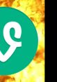 Vine logo surrounded by fiery explosion, symbolizing the internet’s iconic "Vine boom" meme phenomenon.