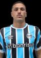 João Pedro De Oliveira Lima in Grêmio football kit, showcasing team colors and logo, ready for the match.