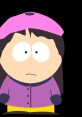 Wendy Testaburger from South Park in a pink hat and purple coat, showcasing her iconic cartoon style and expression.