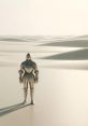 A solitary knight in shining armor stands in a vast, desolate desert landscape, evoking themes of adventure and isolation.