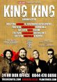 King King band tour poster for January 2018, featuring concert dates in London, Birmingham, Bath, Edinburgh, and Sheffield.