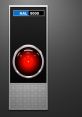 Hal 9000 in sleek design with glowing red eye, representing artificial intelligence from classic sci-fi film.