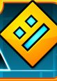 Geometry Dash character icon with a vibrant orange background, featuring geometric shapes and expressive design elements.