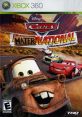 Xbox 360 game cover featuring Cars characters, including Mater and Lightning McQueen, in the MaterNational Championship.