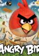 Red Angry Bird ready to launch, causing destruction amidst flying debris in this mobile game. Fun, engaging effects await!