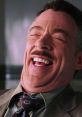 J. Jonah Jameson laughing, showcasing his iconic personality and humorous take on superhero news coverage.