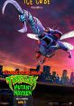 Superfly character from TMNT Mutant Mayhem soaring over a cityscape, showcasing vibrant colors and dynamic action.