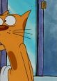 CatDog character with distinct features, showcasing Cat's curious expression and playful demeanor in a colorful background.