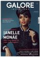 Janelle Monáe featured on the cover of GALORE magazine, discussing social justice and mental well-being.