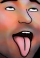 Close-up of a cartoonish face making a silly expression with tongue out, capturing a playful and humorous mood.