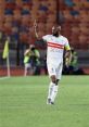 Davison Shikabala celebrating on the field, showcasing leadership in a key match for his team in Egypt.