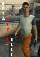 Ellis in beta style from Left 4 Dead 2, holding weapons with a casual outfit and a background of urban decay.