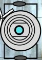 Wheatley character design featuring a circular core with a distinctive turquoise highlight and minimalist line art.