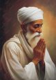 Portrait of Kabir with folded hands, symbolizing devotion and spirituality, reflecting his teachings and wisdom.