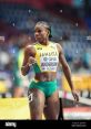 Jamaican athlete Britany Andrade competes in track and field, showcasing determination and athleticism at Belgrade 2022.