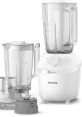 Philips ProBlend blender with multiple jars and attachments for versatile blending and food preparation.