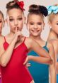 Young dancers from "Dance Moms" in colorful attire, showcasing expressions of teamwork and youthful energy.