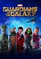 Guardians of the Galaxy team featuring Star-Lord, Gamora, Drax, Rocket, and Groot in vibrant cosmic backdrop.