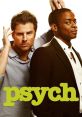 Two detectives from 'Psych' showcasing humor and camaraderie, with the show logo prominently featured in green.