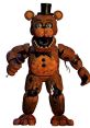 Vintage animatronic bear character with a microphone, showcasing wear and tear, embodying the eerie vibe of Five Nights at Bear's 5.