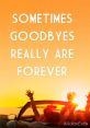 Goodbye forever The first that comes to mind when saying "Goodbye forever" is the gentle rustling of the wind through the