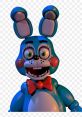 Toy Bonnie from Five Nights at Freddy's 2, featuring a playful blue bunny design with expressive eyes and a red bow tie.