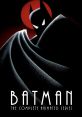 Dark and moody artwork featuring Batman with the iconic red circle, representing "Batman: The Animated Series.