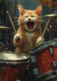 Cat plays drums The first that comes to mind when thinking about a cat playing drums is the soft pitter-patter of their