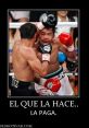 Intense boxing match illustrating "El que la hace, la paga" with fighters exchanging powerful punches in the ring.