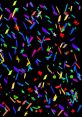 Colorful confetti in various shapes and sizes falling against a black background, perfect for celebrations and festive occasions.