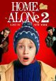 Home Alone 2 poster featuring Kevin McCallister in winter attire, surprised, with villains in the background and Christmas lights.