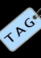 Blue tag with bold letters spelling "T.A.G." on a black background, emphasizing branding and identification features.