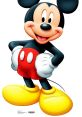 Cheerful Mickey Mouse cartoon character, wearing red shorts and yellow shoes, showcasing a playful pose and smile.