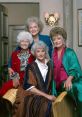 The iconic cast of "The Golden Girls" poses together, showcasing their unique styles and friendship in a cozy setting.